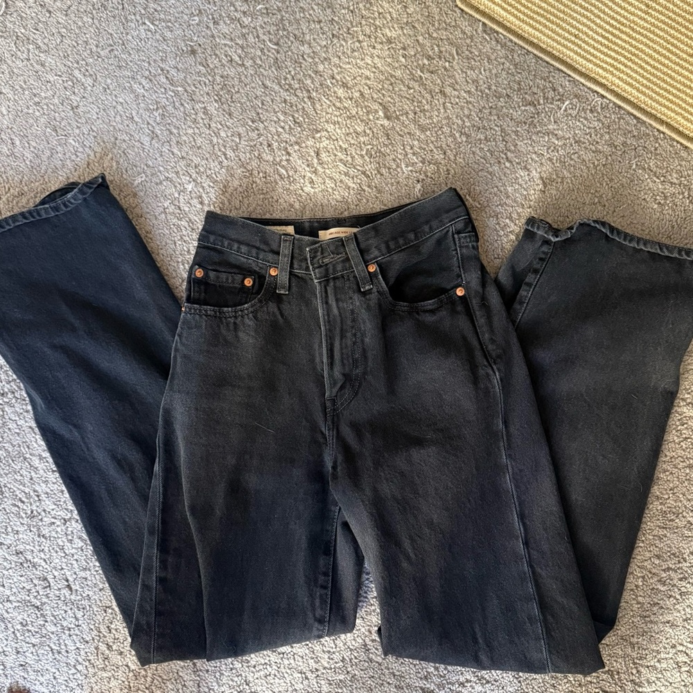 Levi's Women's Black Wide-Leg Flare Jeans